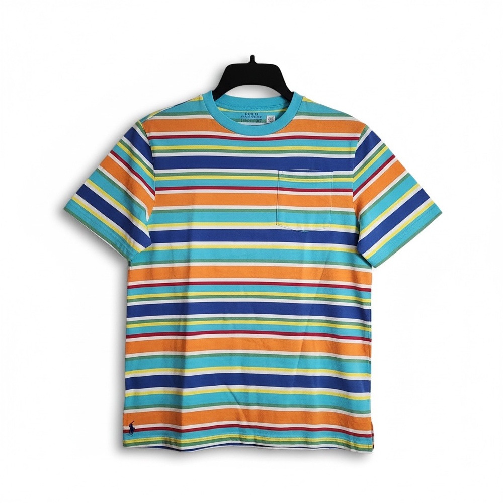 NWT Polo Ralph Lauren Boys Multicolor Striped Tee T Shirt‎ Classic Preppy Summer
